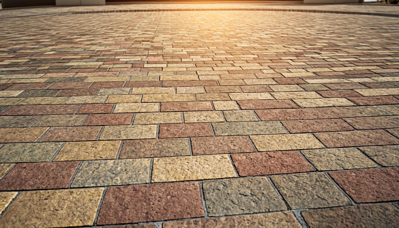 Kamenný koberec po revitalizaci polyuretanovým nátěrem s hlubokým mokrým leskem